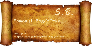 Somogyi Bogárka névjegykártya